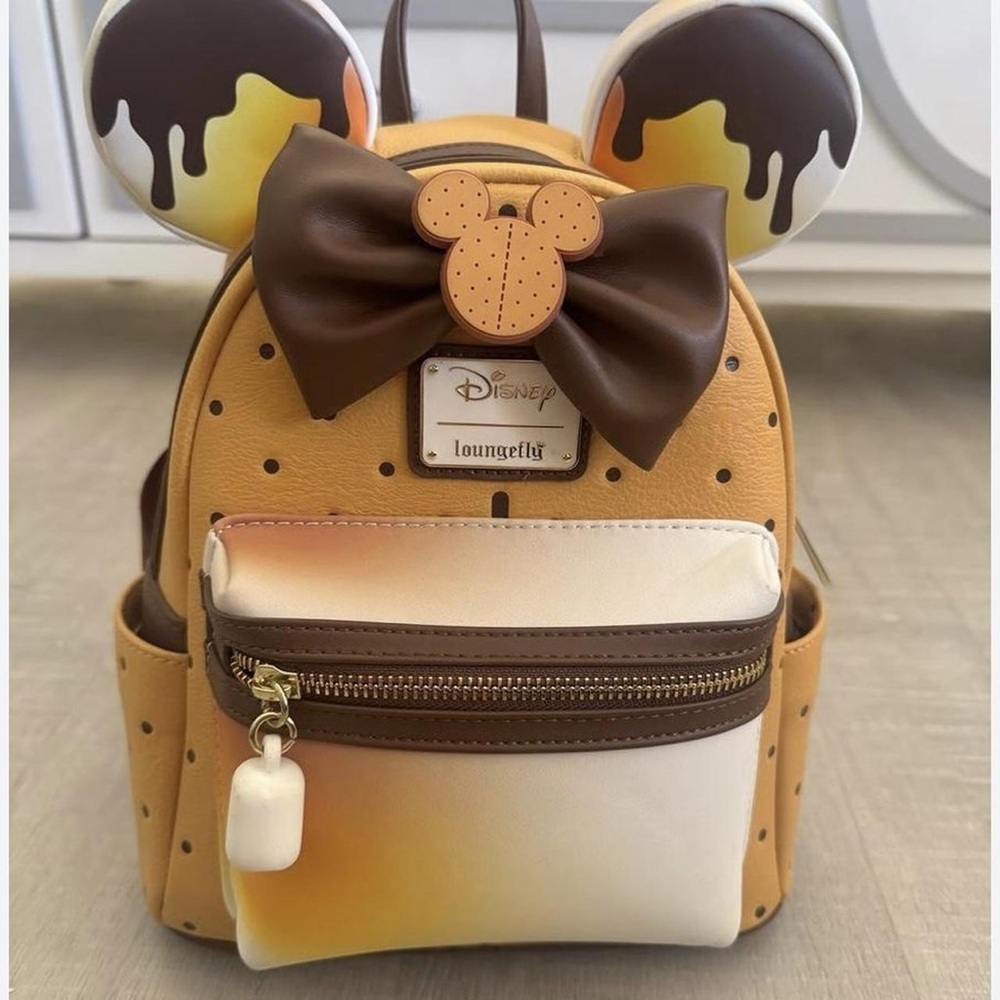 Loungefly Disney Mickey Mouse Drip Backpack - Brown and Cream